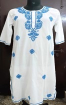Elegant white cotton Chikankari Kurta